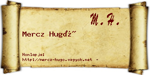 Mercz Hugó névjegykártya
